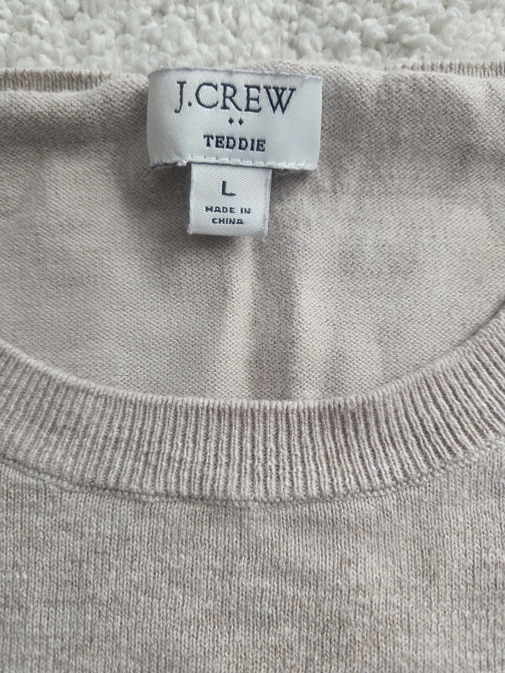 J.Crew Teddie Crewneck Sweater in Light Beige